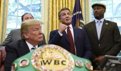 Donald Trump con Sylverter Stallone. 