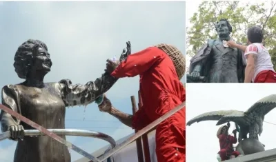 Estatuas Esthercita Forero, Francisco De Paula Santander y monumento a la Aviación.