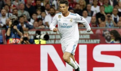 Cristiano Ronaldo en acción del partido. 