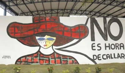 La obra de arte fue hecha en las afueras de la Institución Educativa Técnica Turística Simón Bolívar, en Puerto Colombia.