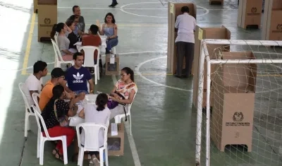 Imagen de elecciones en Barranquilla, en la Normal Superior.