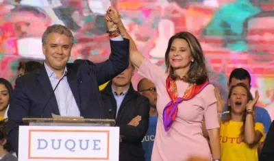 Iván Duque con su fórmula Martha Lucía Ramírez.