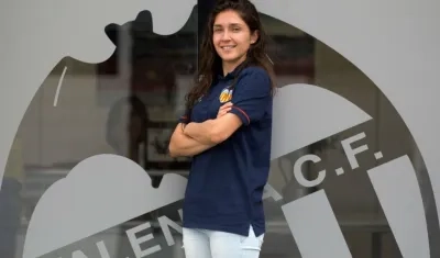 Natalia Gaitán, jugadora colombiana del Valencia. 