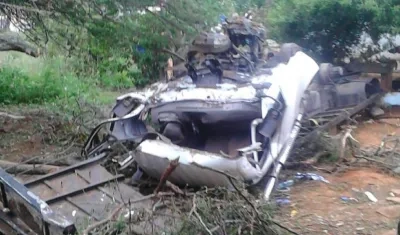 Así quedó el camión accidentado.