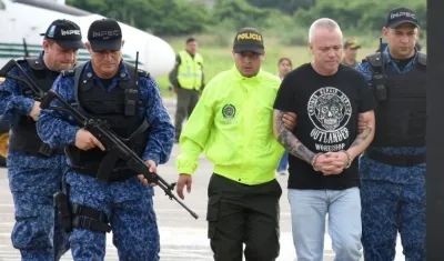 John Jairo Velásquez fue trasladado por la Policía a Valledupar.