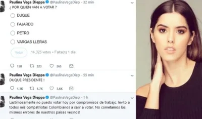 Paulina Vega cerró su cuenta de Twitter.