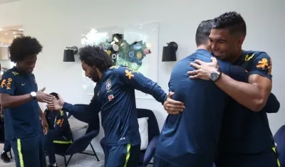 Marcelo y Casemiro llegan a la concentración de Brasil. 