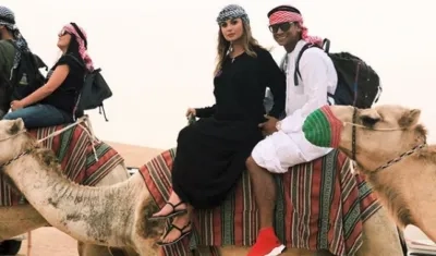 Sara Uribe y Fredy Guarín durante sus vacaciones.