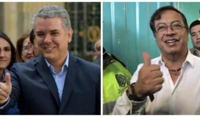 Iván Duque y Gustavo Petro, candidatos presidenciales para la segunda vuelta.