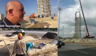 Christian Daes observa el monumento.