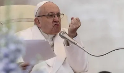  El papa Francisco durante un sermón.