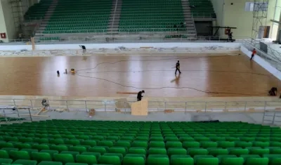 Así está quedando el coliseo Elías Chegwin. 