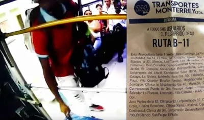 Este es el volante entregado a los pasajeros que indica la modificación de la ruta.