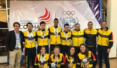 Algunos de los medallistas de Colombia. 