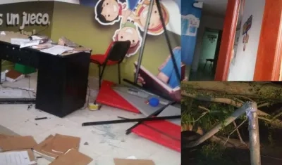 Destrozos en algunas dependencias.