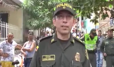 El Coronel Gustavo Berdugo Garavito, Comandante de la Policía Metropolitana de Santa Marta.