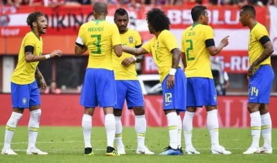 Jugadores de la Selección Brasil. 