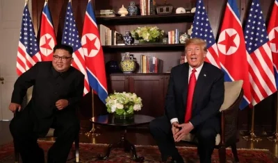 Kim Jong-un y Donald Trump, durante la segunda reunión histórica.