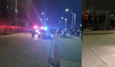 La víctima tendida en el suelo. 