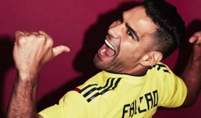 Una de las fotografías tomadas a Falcao en la sesión de este miércoles. 