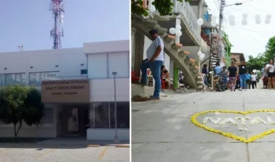 Medicina Legal en Santa Marta y una calle en la que vivía la pequeña Nathaly.