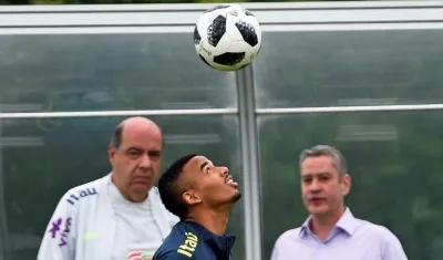 Gabriel Jesús durante un entrenamiento. 