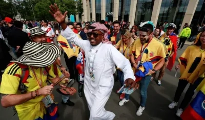 Hinchas colombianos en Rusia. 