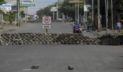  Barricada en Managua (Nicaragua) durante el paro nacional.