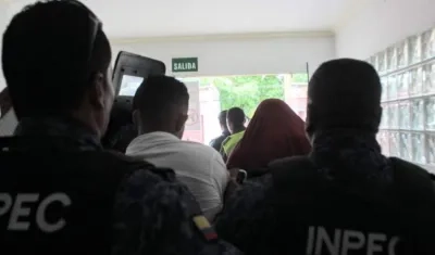 Alias 'Guajirito' cuando era sacado de las salas de audiencias tras culminar la diligencia judicial.