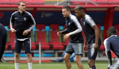 Antoine Griezmann durante un entrenamiento con la Selección Francia. 
