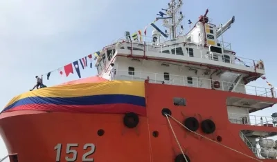 El ARC Caribe puesto en servicio este jueves en Cartagena.