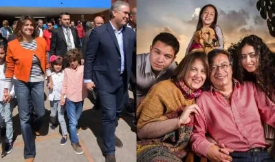 Familias de los candidatos Iván Duque y Gustavo Petro.