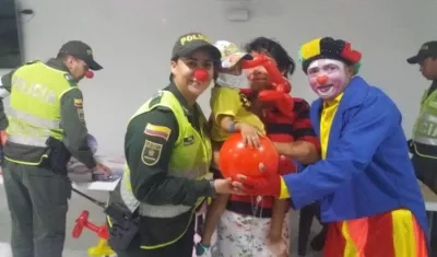 Los niños se divirtieron durante la actividad de la Policía.