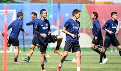 Selección Japón en la última práctica.