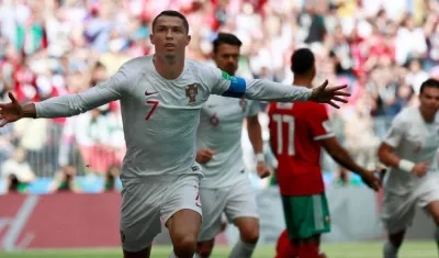 Cristiano Ronaldo celebra su anotación. 