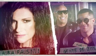 La cantante italiana Laura Pausini y el grupo Gente de Zona.