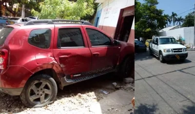Las dos camionetas involucradas en el accidente.