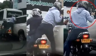 El conductor de un vehículo particular grabó en una vía pública de Medellín el atraco.
