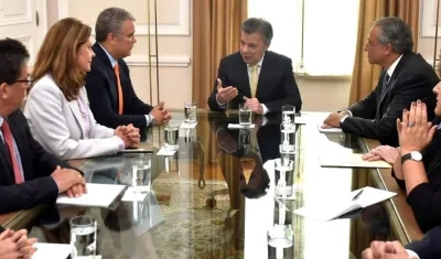 Reunión entre el presidente Juan Manuel Santos e Ivan Duque
