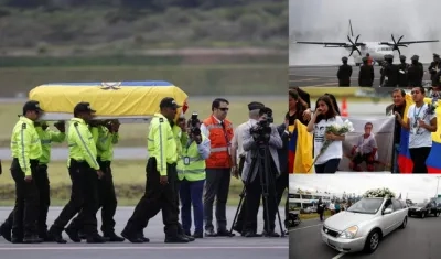 Cuerpos de equipo de prensa al llegar a Quito. 