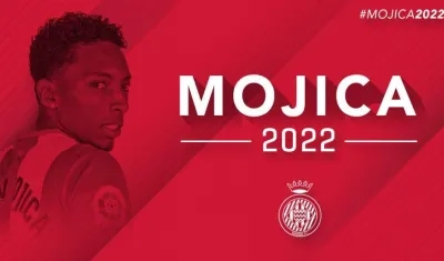 Así anunció el Girona el contrato con el colombiano Johan Mojica.