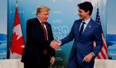 El presidente de EE.UU., Donald Trump y el primer ministro de Canadá, Justin Trudeau.