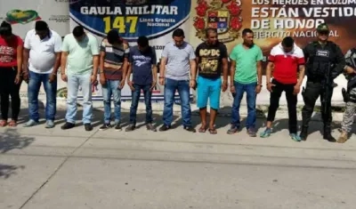 Los 14 integrantes del Clan del Golfo capturados por la Armada.