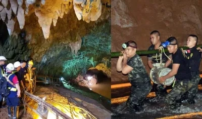 Los equipos de rescate en Tailandia llegaron hasta donde estaban atrapados 12 menores y un adulto desde hace nueve días.