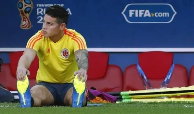James Rodríguez entrena a parte. 