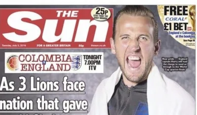 Harry Kane es el protagonista de la portada de The Sun.