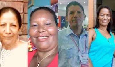 Margarita Estupiñán, Felicinda Santamaría, Luis Barrios Machado y Ana María Cortés.