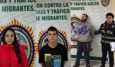 Los tres capturados en Lima.