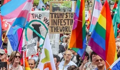 Manifestaciones contra Trump en Bruselas.