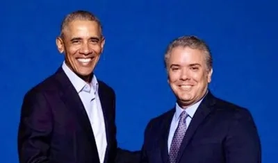 El exmandatario estadounidense Barack Obama con el Presidente electo Iván Duque.